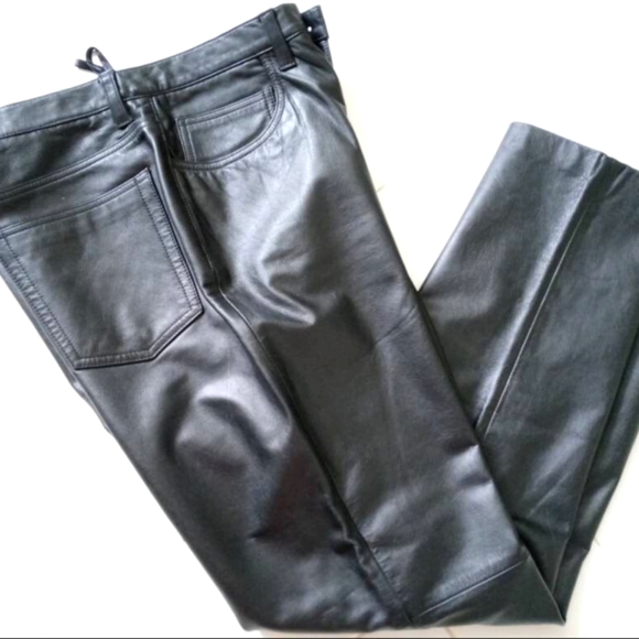 Vintage Jones NY Leather "Sport" Pants sz 8 (Jeans Style) - Picture 2 of 5